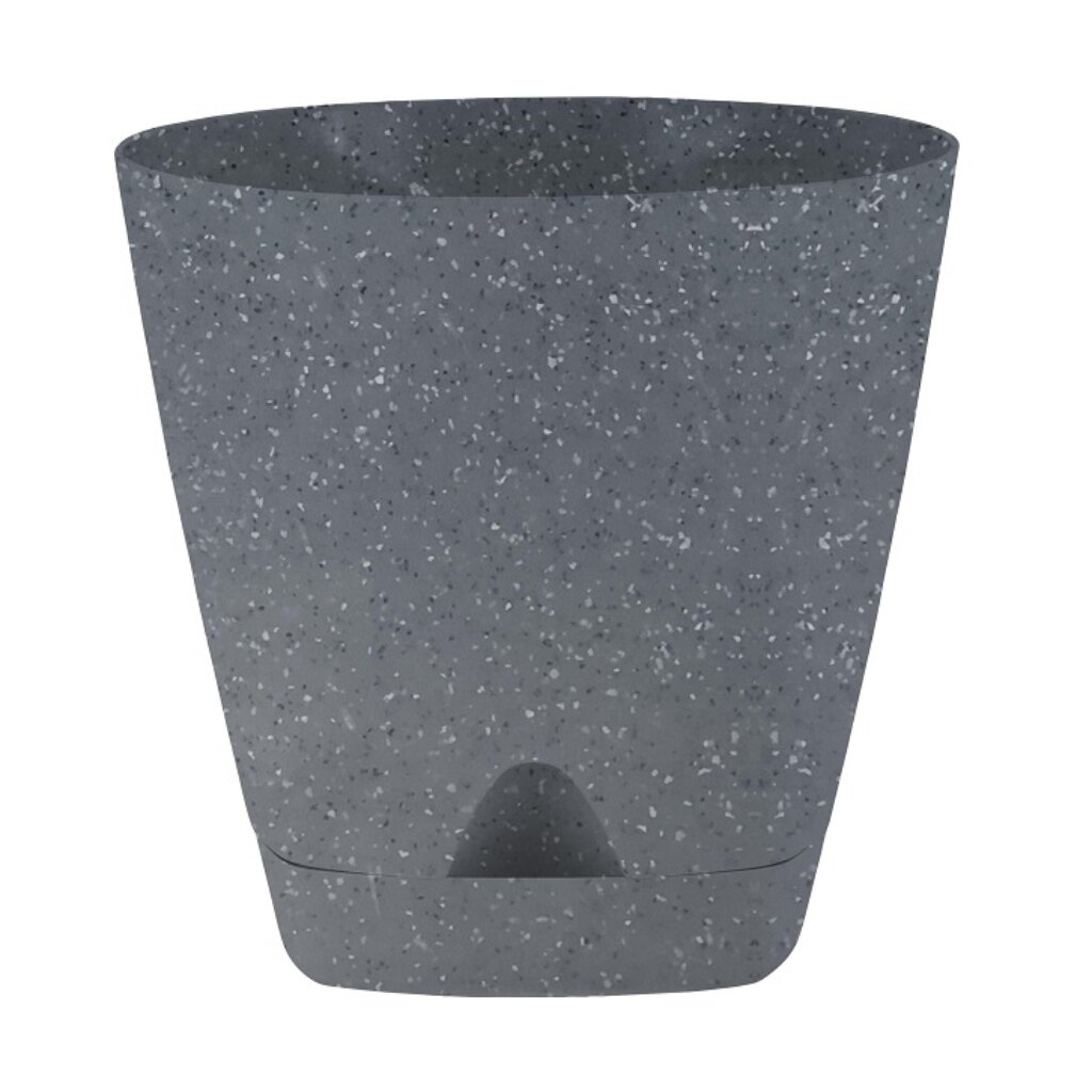 Горшок для цветов пластик, 0.65 л, 11 см, универсальный, темный камень, InGreen, Amsterdam, IG629810026 ерш для туалета stone напольный пластик темный камень sc340811026
