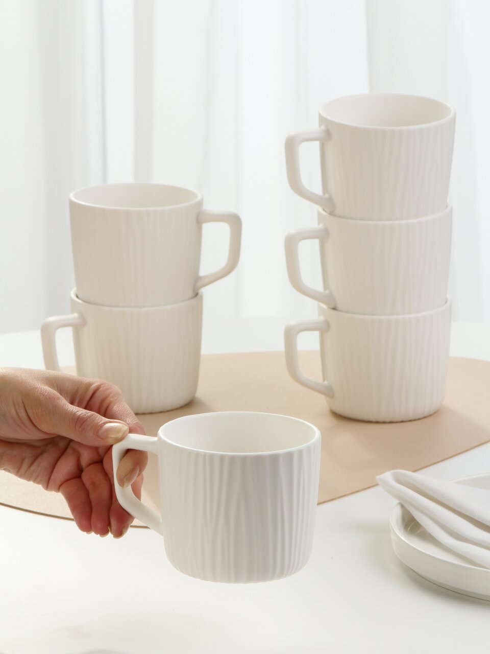 Набор кружек керамика, 6 шт, 300 мл, Barista, Rosario, Ф11-097L/6