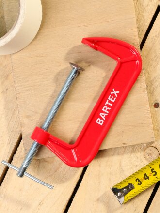 Струбцина G-образная, инструментальная сталь, 100 мм, 40 мм, Bartex, 30024