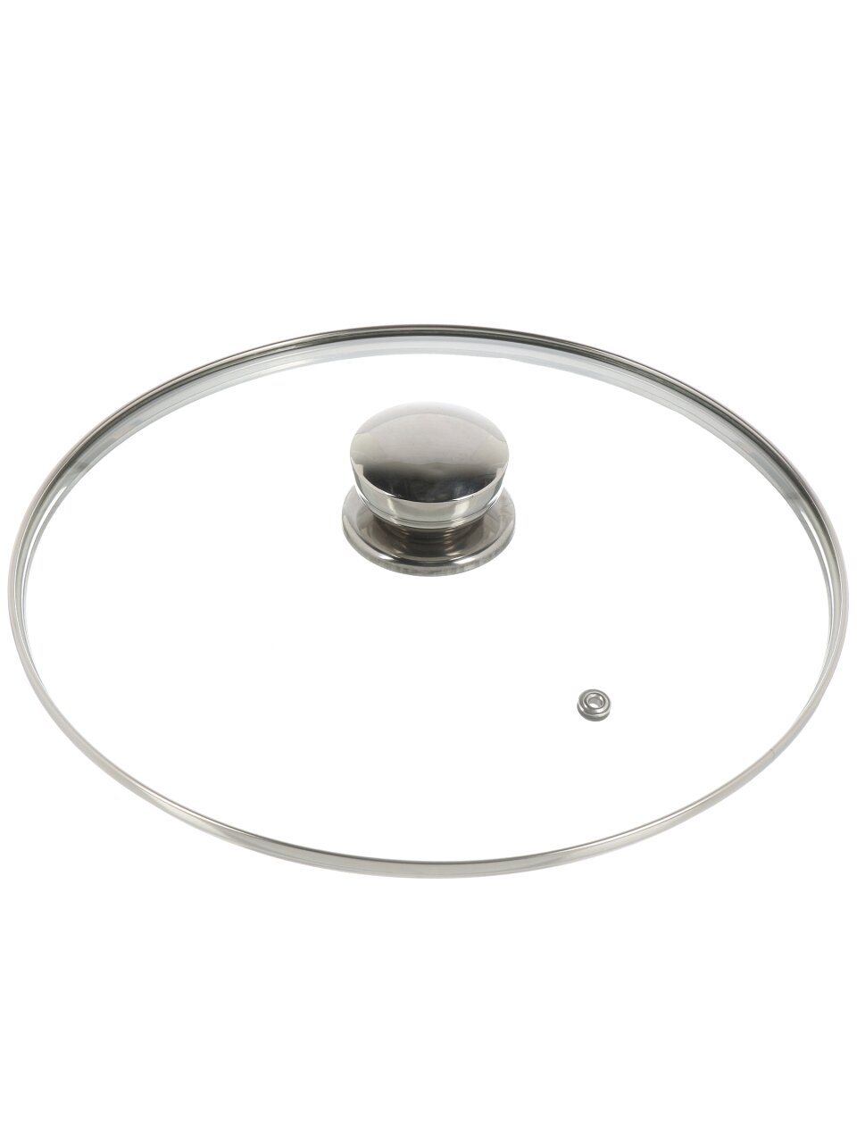 Крышка для посуды стекло, 26 см, Гардарика, металлический обод, кнопка нержавеющая сталь, 4626-02