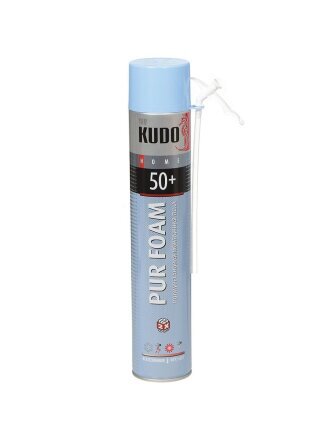 Пена монтажная KUDO, Home 50+, бытовая, 50 л, 1 л, всесезонная, KUPH10U50+