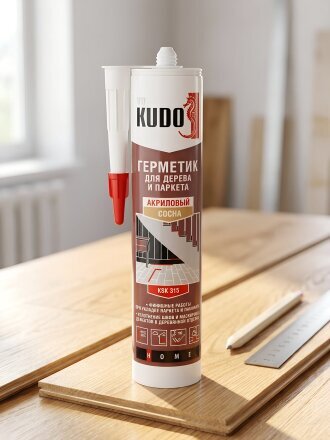 Герметик акриловый, для дерева, KUDO, KSK-315, 280 мл, сосна