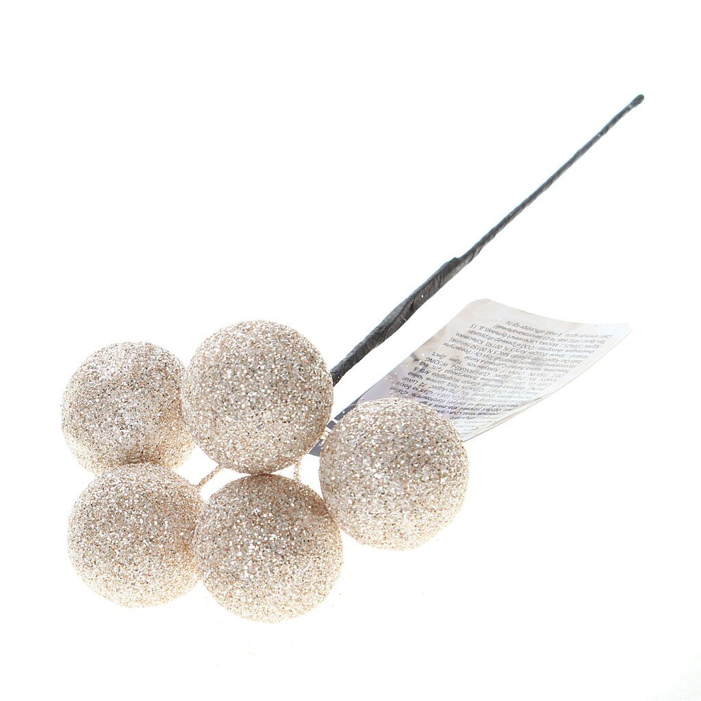 Н.г Елоч укр. 1 шт 26 см Веточка из жемчужных шаров АМПИР 46560