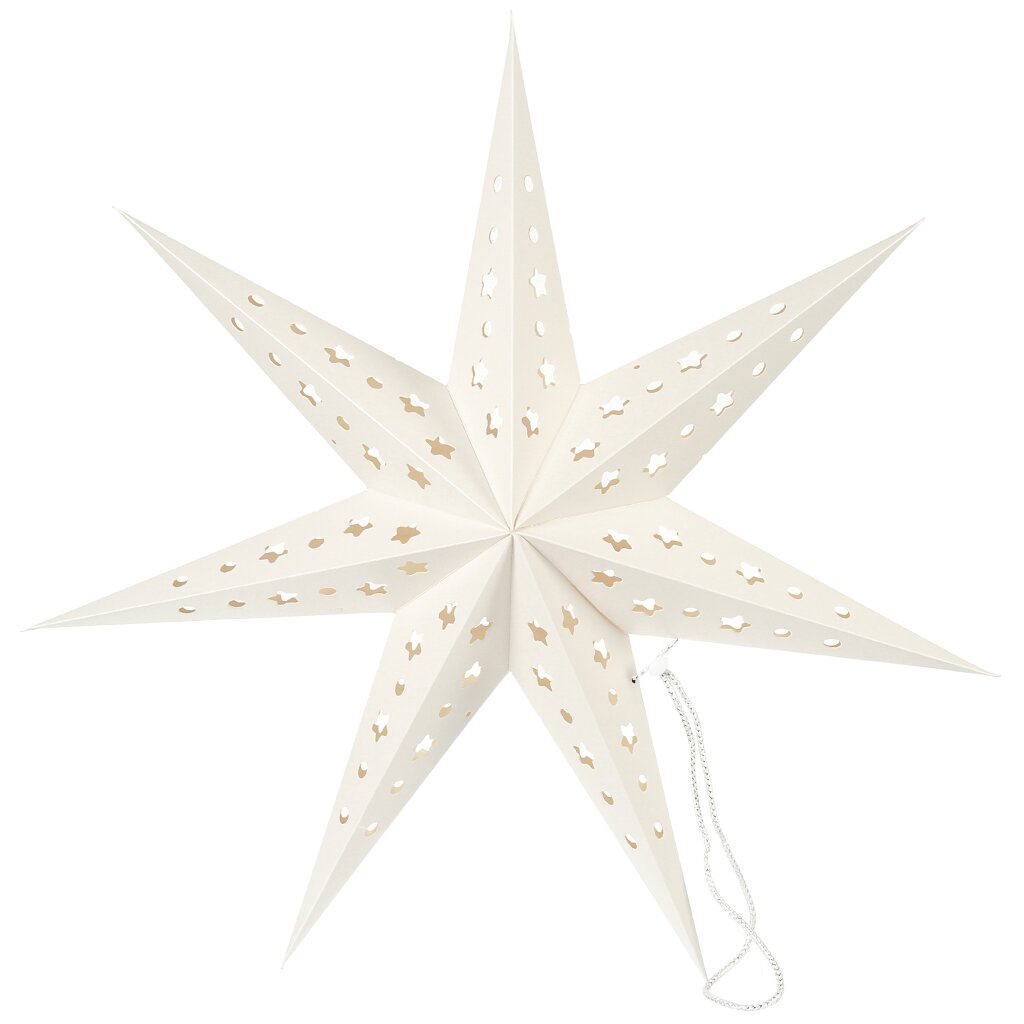 Украшение декоративное 30 см, белое, Звезда, SYZWX-202287 новогодние игрушки вырезай и клей сделай сам