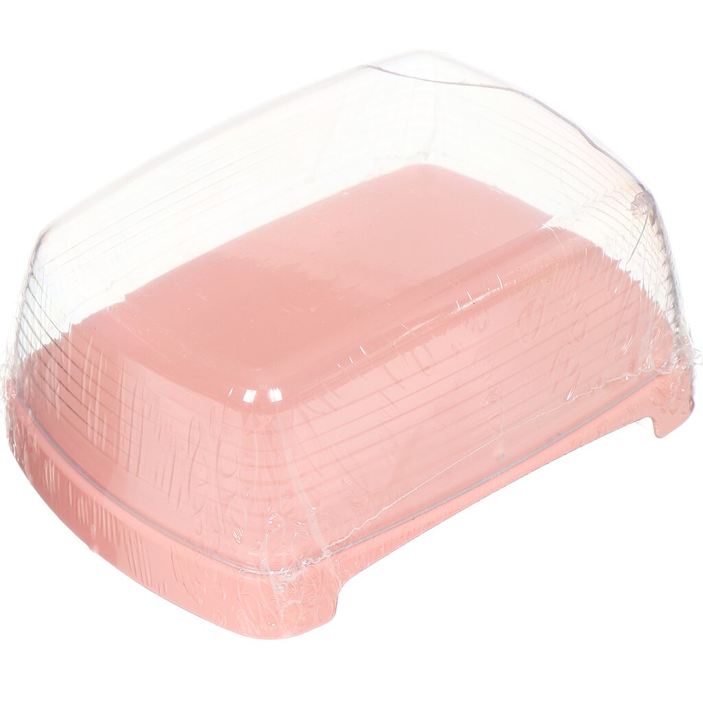 Масленка пластик, нежно-розовая, Berossi, Cake, ИК 40363000 масленка пластик чайное дерево berossi cake ик 40362000