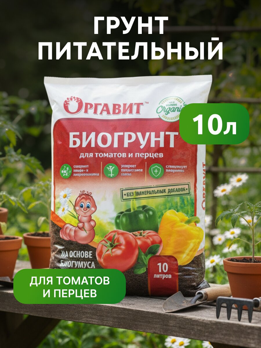 Грунт для томатов и перцев, 10 л, Оргавит