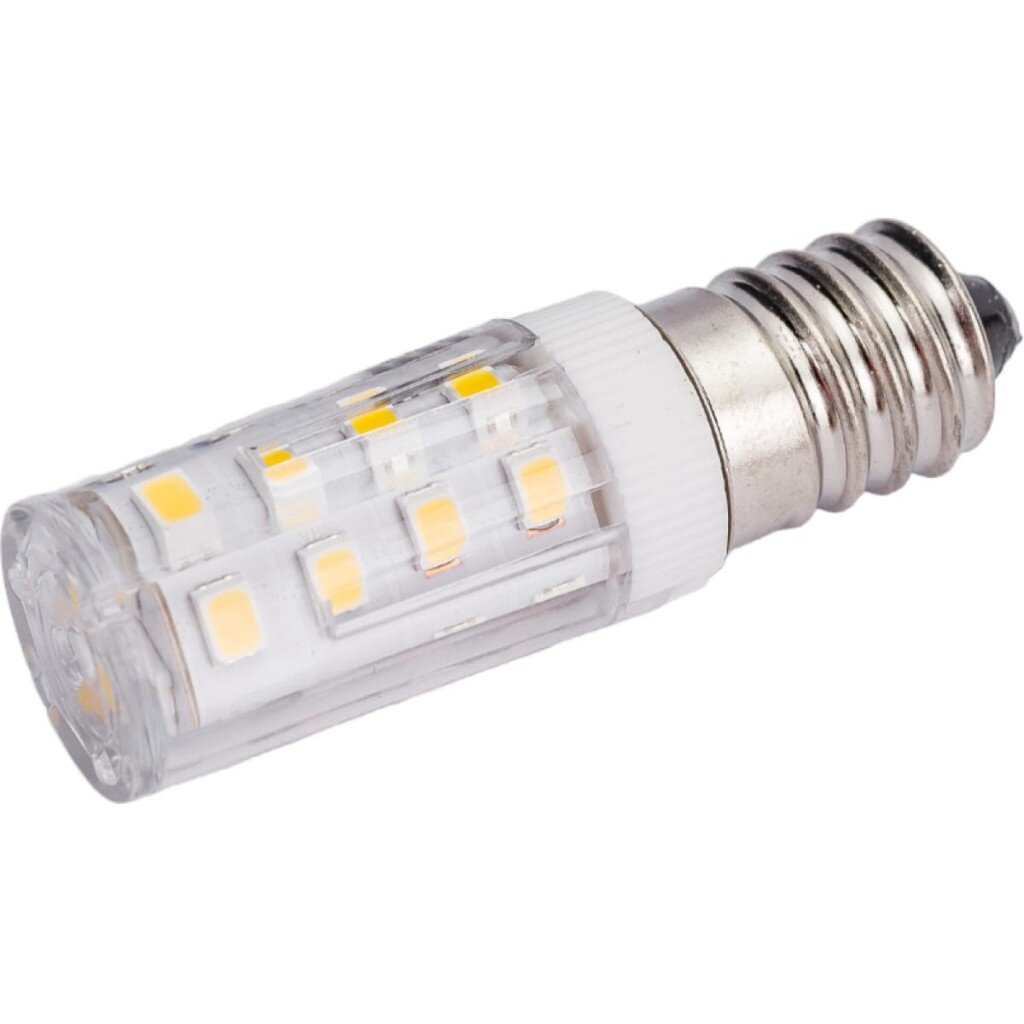 Лампа светодиодная E14, 3 Вт, капсула, 2700 К, свет теплый белый, Ecola, Micro, 53x16 мм, T25, LED лампа для холодильников и швейных машин включай