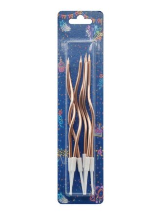 Свечи для торта, 12.5 см, Золото, коктейльные, с держателями,Ч54408