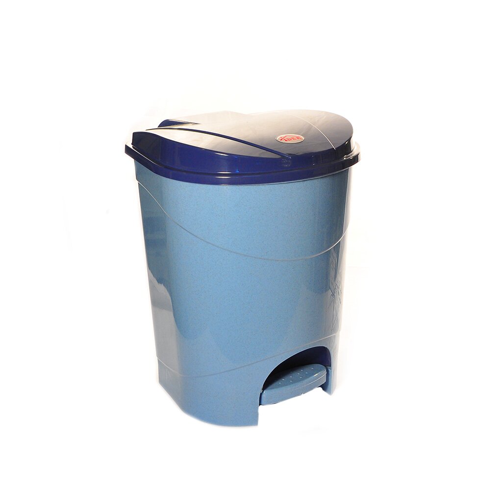 Контейнер для мусора пластик, 19 л, квадратный, педаль, голубой мрамор, Idea, М2892 контейнер для мусора пластик 4 5 л педаль белый idea призма м 2482