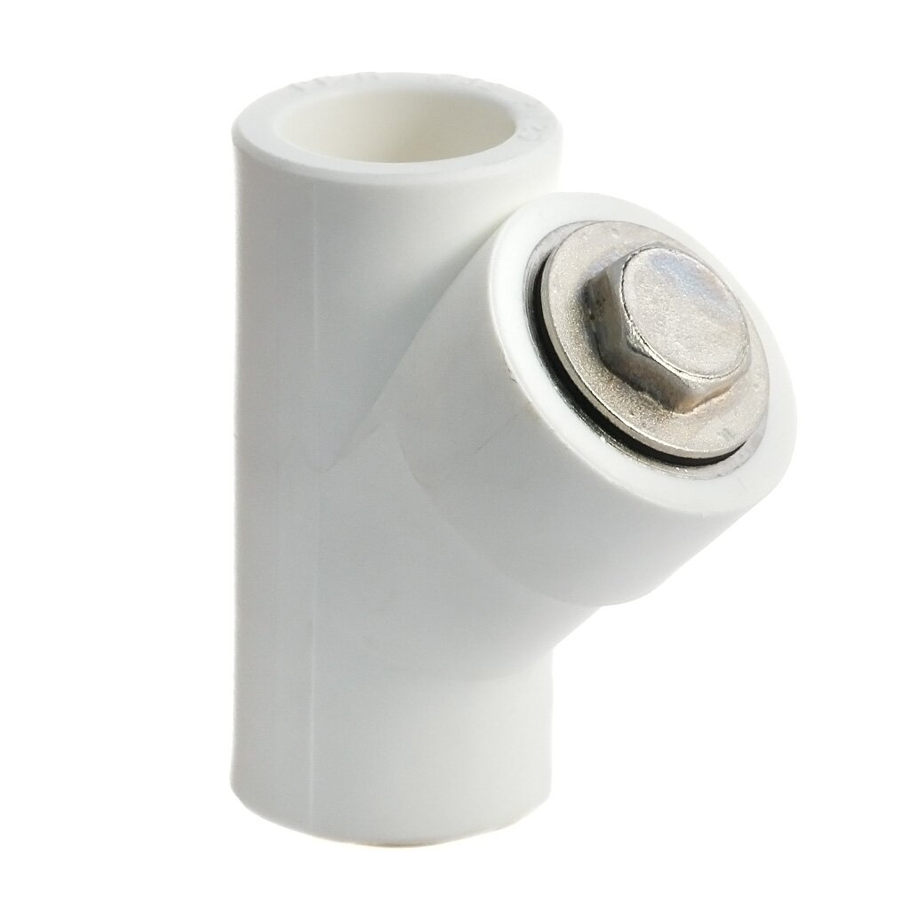 Фильтр полипропилен, d32 мм, 45 °, внутренняя/внутренняя, белый, Kalde фильтр сетчатый 25 мм полипропилен
