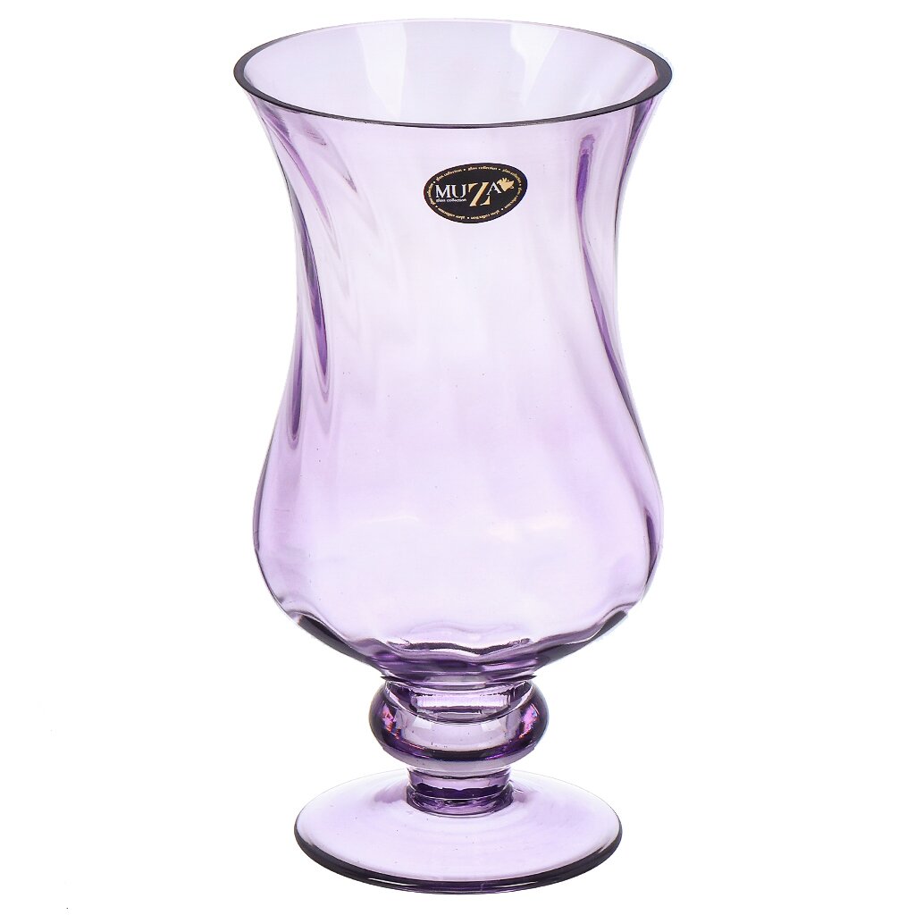 Ваза стекло, настольная, 27 см, Muza, Elegia lavender, 380-812 ваза стекло настольная 21 см muza cracle blue 380 640 шар
