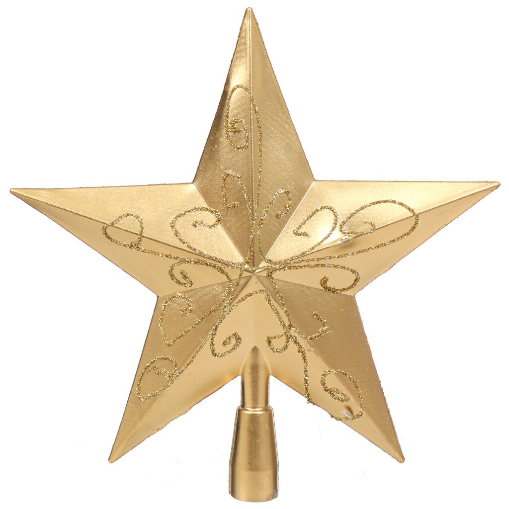 Верхушка на елку Звезда, золотая, 26х26 см, SYCD17-047