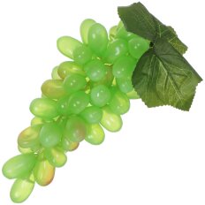 Фрукт декоративный виноград, 22 х 10 см, зеленый, длинный, с листочком, 60 ягод, Y4-2671