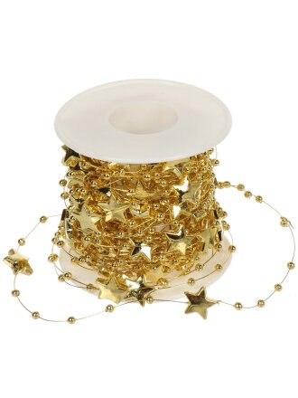 Бусы новогодние 1000 см, золото, Звезды, Y4-9452