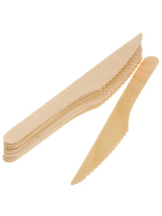 Нож одноразовый 12 шт, 160 мм, дерево, Grifon, Bio, 105-328