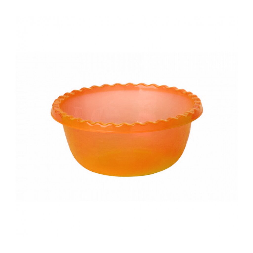 Миска пластик, 5 л, круглая, оранжевая, Idea, М1313