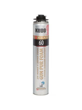 Пена монтажная KUDO, Trend 60 Window Winter, профессиональная, 60 л, 1 л, зимняя, KUPTW10W60