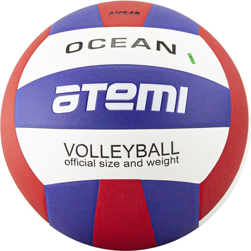 Мяч волейбольный Atemi OCEAN, синт.кожа PU, син/красн/бел,18 п,клеен, р.5 ,окруж 65-67, 00000069103