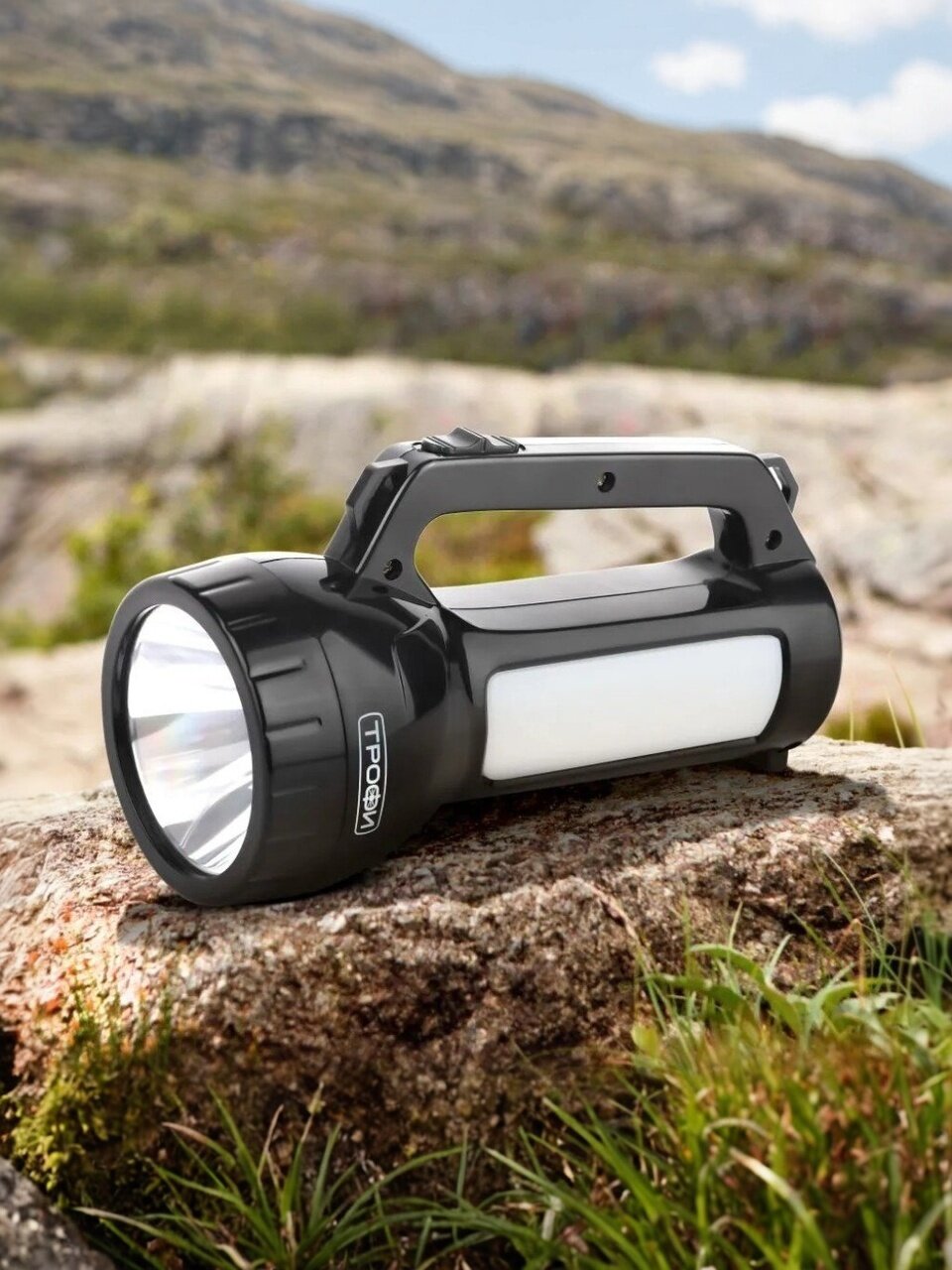 Фонарь ручной, встроенный аккумулятор, Эра, Трофи PA-504, зарядка от сети 220 В, пластик, Б0042439