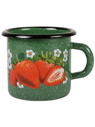 Кружка сталь, эмалированное покрытие, 1 л, Клубника садовая, 1л, Сибирские товары, С0107.з*59, зелен рябчик