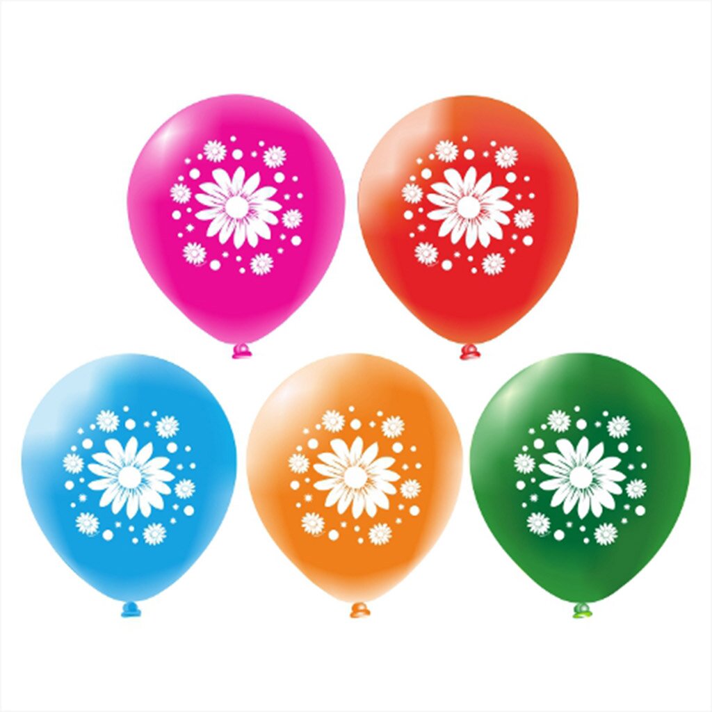 Набор шаров Ромашки, 30 см, 5 шт стакан бумажный с днём рождения воздушные шары 250 мл