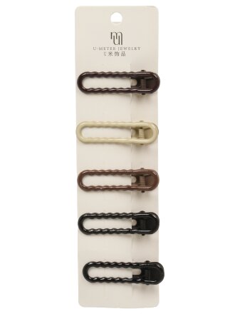 Набор заколок-зажимов 6х1.5х22 см, 5 шт, металл, для волос, A110097