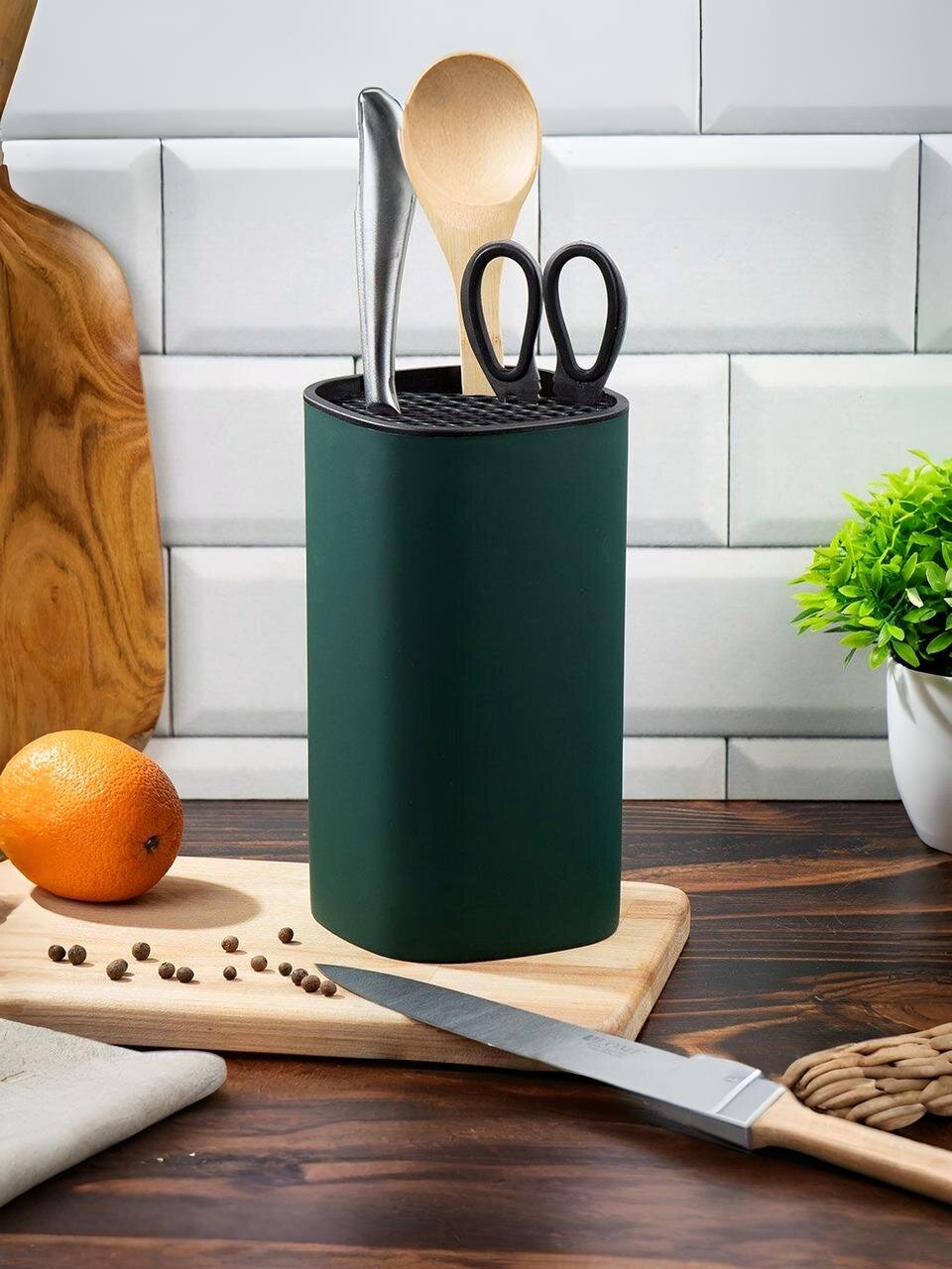 Подставка для ножей, пластик, 12.7х22.2 см, Y4-8334