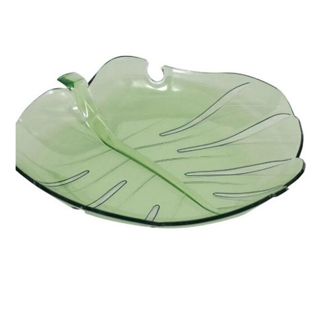 Салатник пластик, фигурный, 24х4.6 см, Leaf Tray, 1502, зеленый