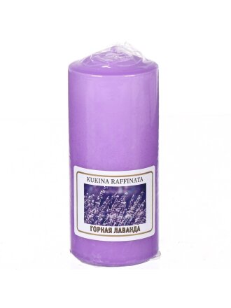 Свеча ароматическая, 12х5 см, столбик, Kukina Raffinata, Горная лаванда, 500039