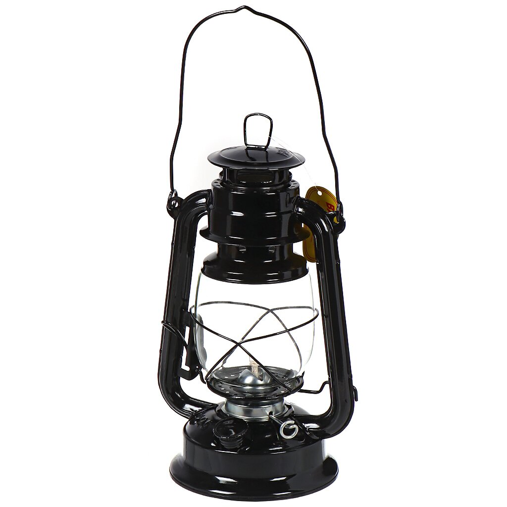 Лампа керосиновая, резервуар 0.27 л, металл, 28х12 см, черная