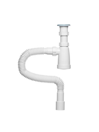 Сифон для мойки, трубный, 1450 мм, 1 1/2", полипропилен, с гофр. трубой, 40*40х50, Инкопласт, BG40145