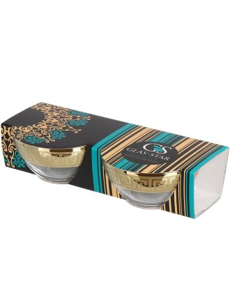 Салатник стекло, круглый, 2 шт, 7.8х7.8 см, подарочная упаковка, Греция, Glasstar, GN4_1449_1