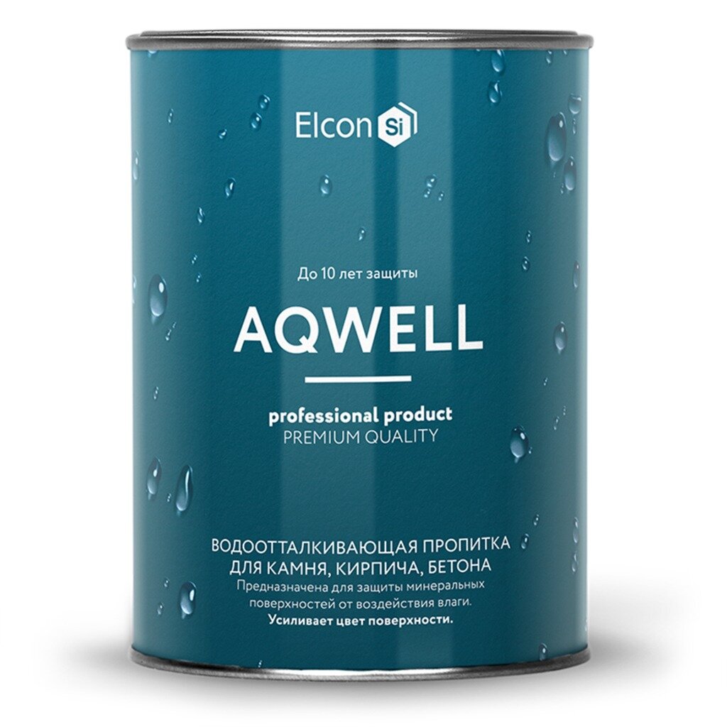 Пропитка Elcon, Aqwell, кремнийорганический гидрофобизатор, 0.9 л пропитка elcon aqwell кремнийорганический гидрофобизатор 0 9 л