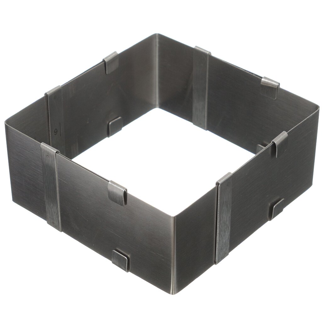 Форма для выпечки стальная Мультидом AN8-28 квадратная, регулируемая, 9х9х5 см