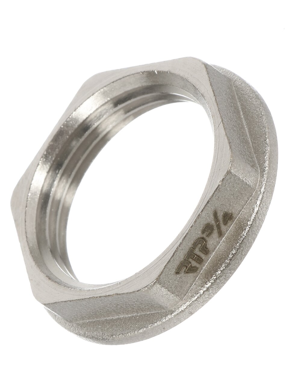 Контргайка 3/4&amp;quot;, никель, с ребордой, индивидуальная упаковка, РосТурПласт