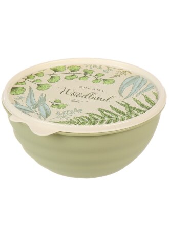 Миска пластик, круглая, 7.2 см, 0.85 л, с крышкой, Wave, Бытпласт, 43324530952, зеленая