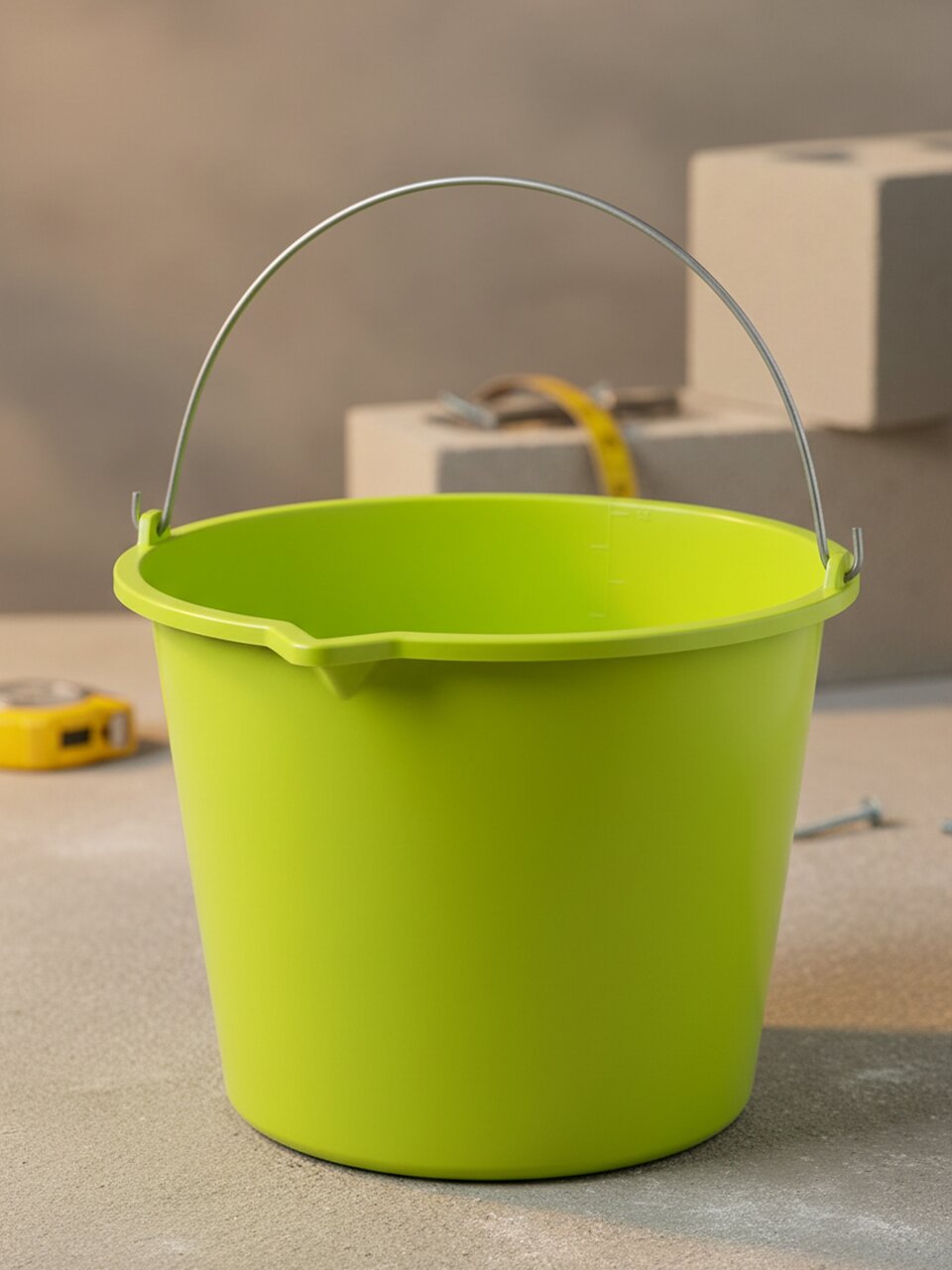 Ведро пластик, 12 л, цветное, строительное, со сливом, вс12ац