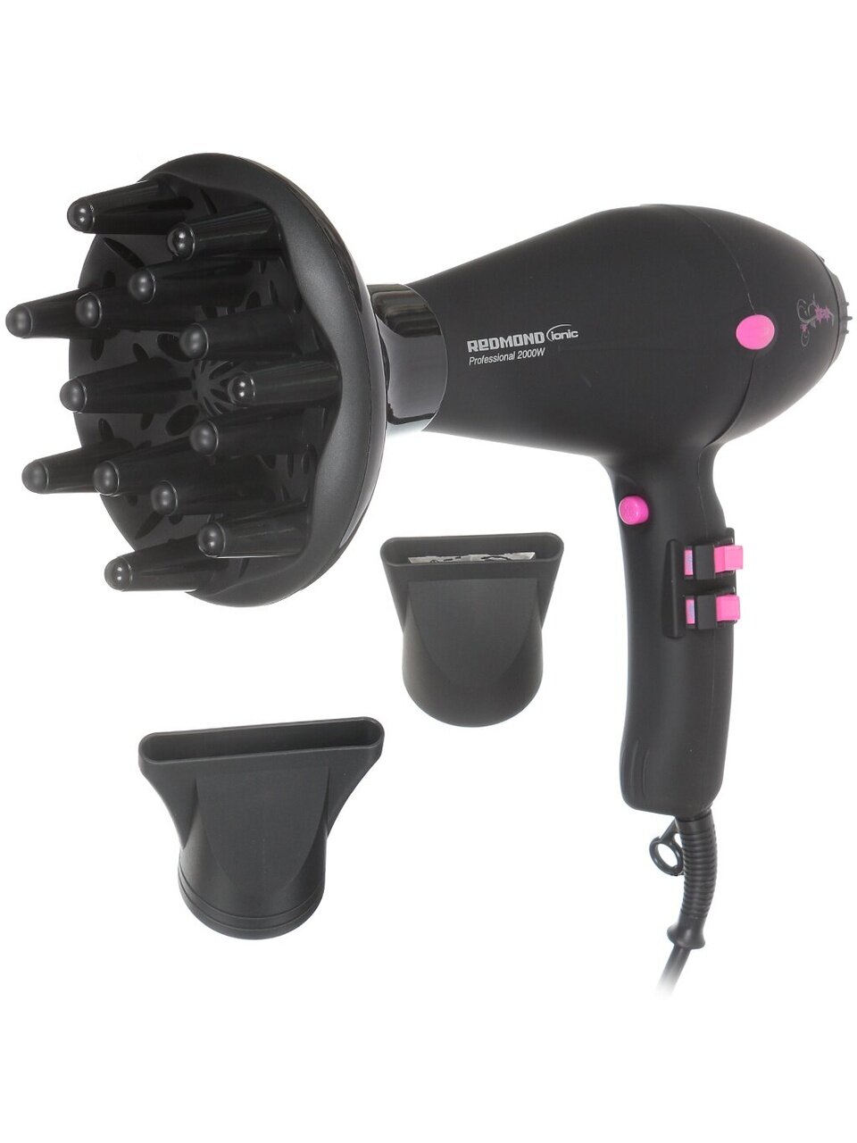 Фен Redmond, RF-505, 2000 Вт, ионизация, 3 режима, 2 скорости, насадка диффузор