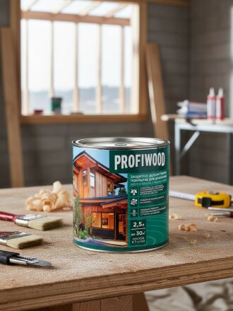 Пропитка Profiwood, для дерева, защитно-декоративная, рябина, 2.3 кг