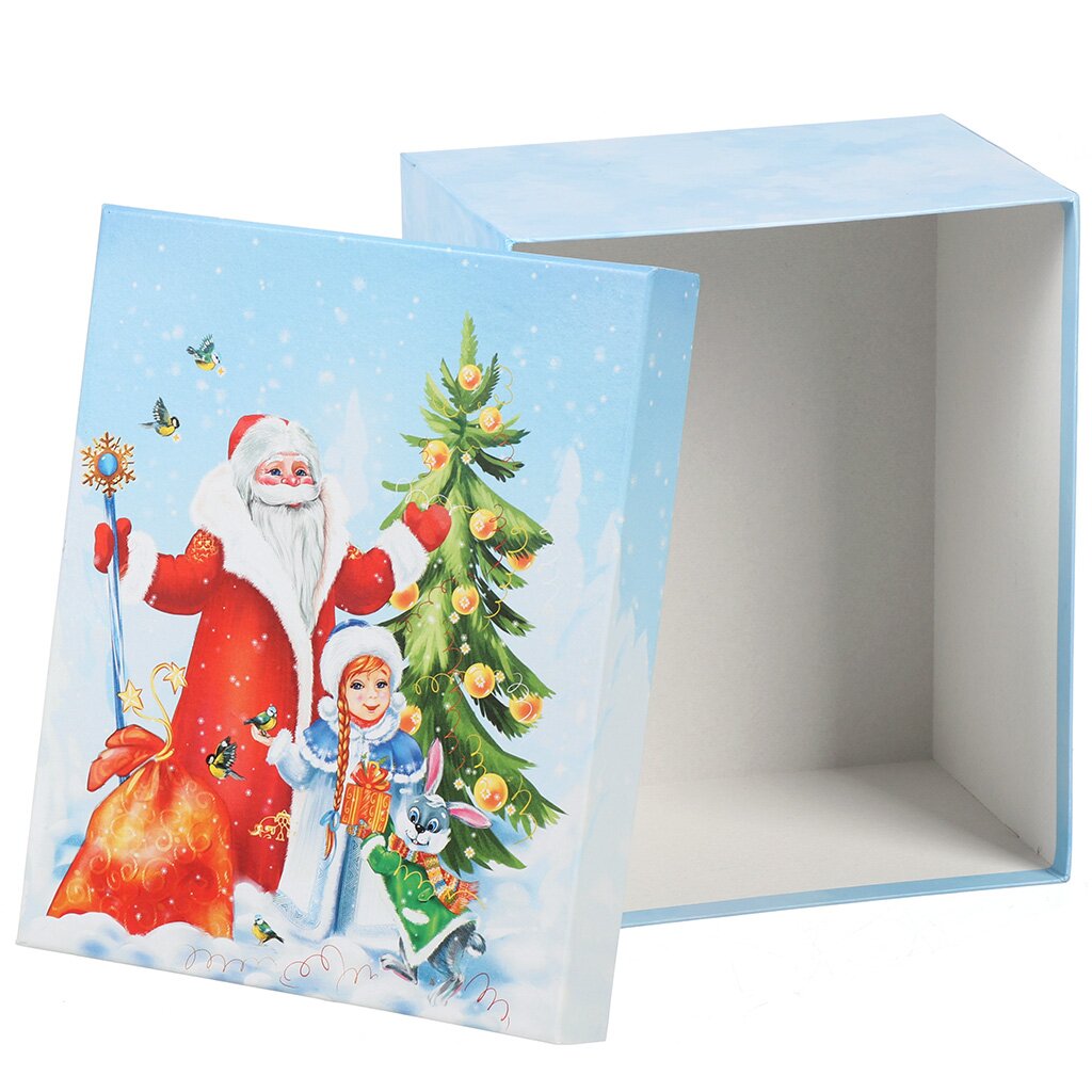 Подарочная коробка картон, 23х19х13 см, прямоугольная, Щедрый Дед Мороз, Д10103П.373.1 дед мороз