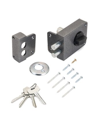 Замок накладной Стандарт, ЗН1-3С, 7440, цилиндр, английский ключ, 60 мм, 4 ключа, коробка, серебро