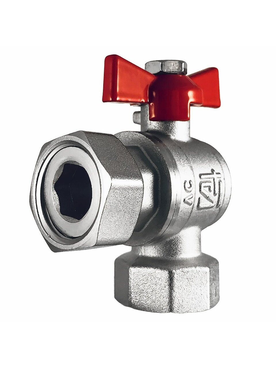 Кран для бытовых приборов, 3/4&amp;quot;, г-г, латунь, с накидной гайкой, угловой, STI