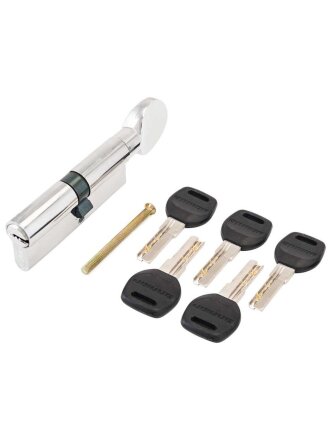 Личинка замка двери Аллюр, HD FG 80-5К CP, 7 820, 80 мм, хром, 5 перфоключей/вертушка