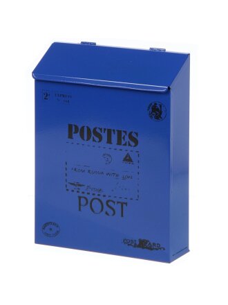 Ящик почтовый с замком, Аллюр, №3010, 15390, синий, с замком, 2 ключа