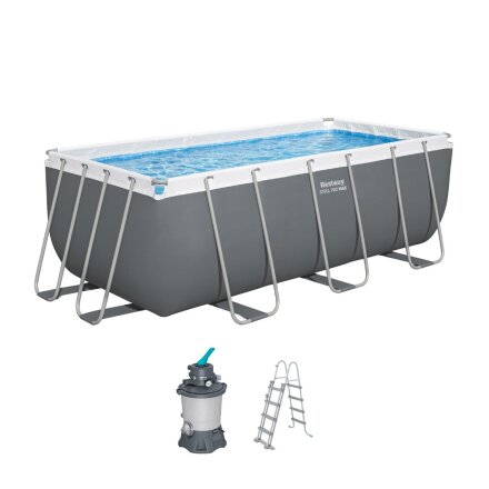 Бассейн каркасный Bestway, 412х201х122 см, Power Steel, 56457, фильтр-насос, лестница, 8124 л, ремкомплект