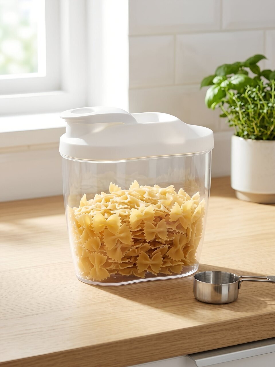 Банка для сыпучих продуктов, пластик, 1 л, с крышкой, U8001-1