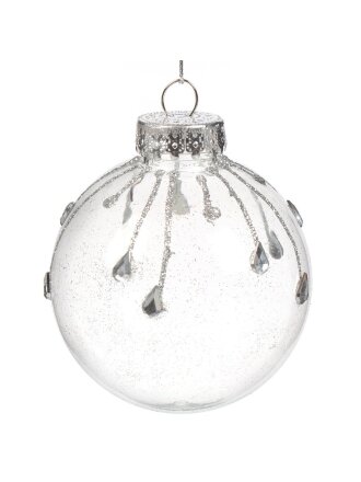 Набор шаров Капли, 4 шт, серебро, 8 см, пластик, F010011