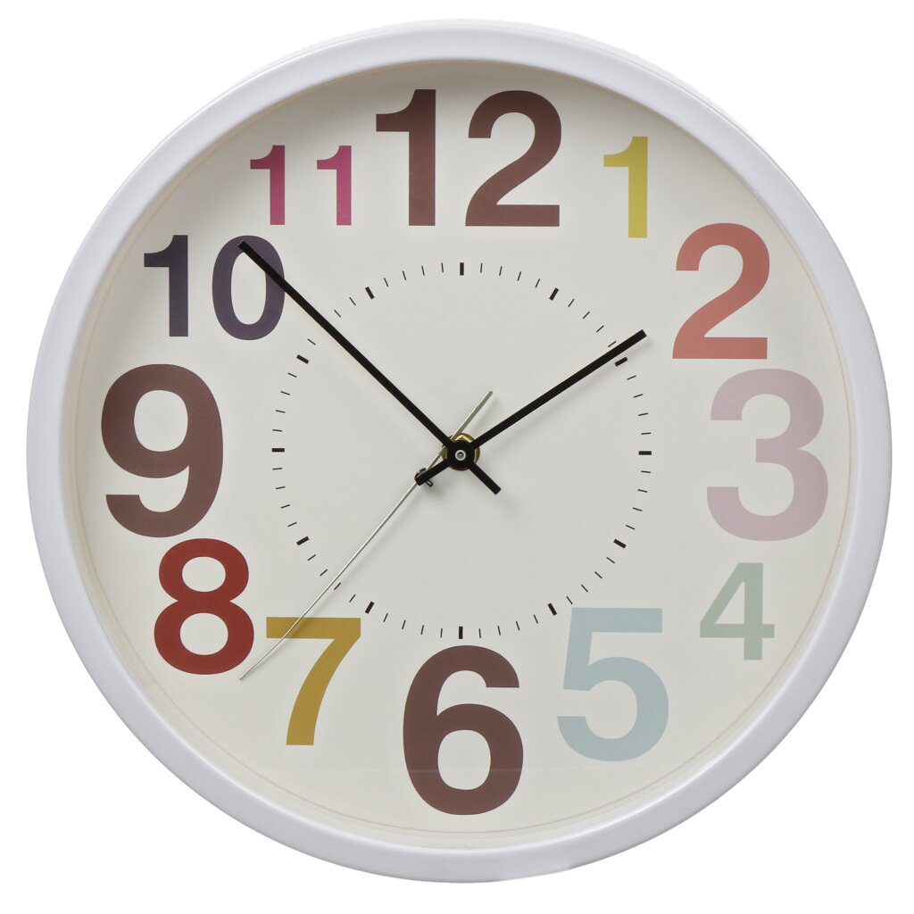 Часы настенные, кварцевые, 30 см, круглые, пластик, стекло, Y6-6084