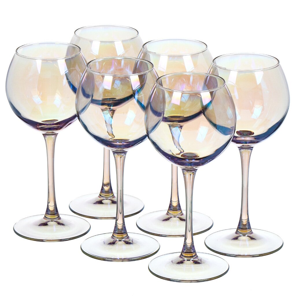 Бокал для вина, 350 мл, стекло, 6 шт, Glasstar, Васильковый 9, RNVS_1819_9 бокал для бренди 250 мл стекло 6 шт glasstar вдохновение gn 1740 3