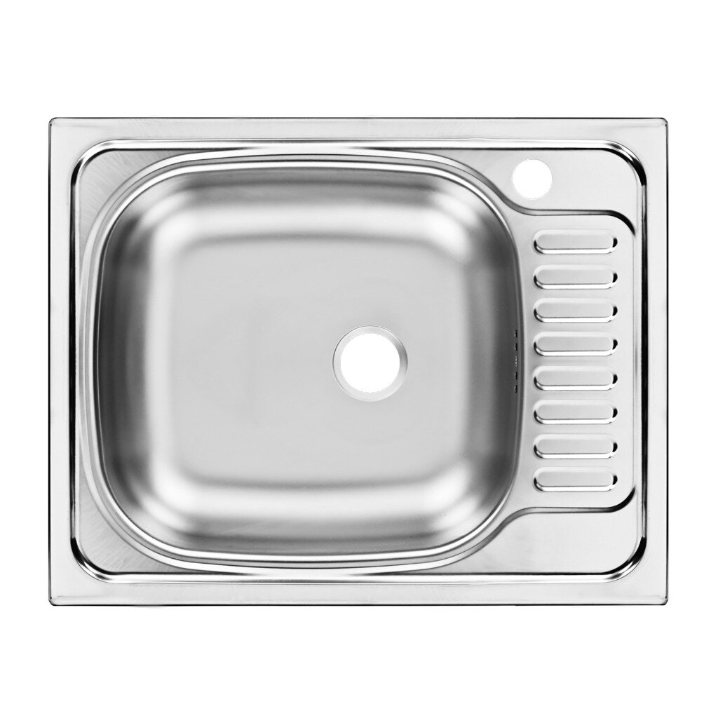 Мойка кухонная врезная, Ukinox, Классика, нержавеющая сталь, 560х435х155 мм, CLM560.435 ---5K 2L